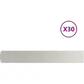 vidaXL Grasziering, 30 stuks, 15 x 103 cm, roestvrij staal, zilver