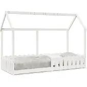 vidaXL Bedhuis wit massief grenenhout 80x200 cm