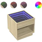 vidaXL Nachtkastje met Infinity LED 50x50x50 cm sonoma eikenkleurig