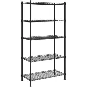 vidaXL Opbergrek 5-laags 250 kg 90x35x180 cm zwart