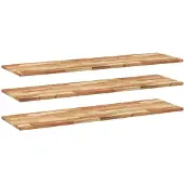 vidaXL - Wandschappen - 3 - st - zwevend - olieafwerking - 140x40x2 - cm - acaciahout