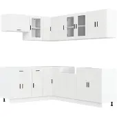 vidaXL 11-delig keukenkastenset Porto, wit, houtvezel