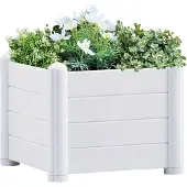 vidaXL Plantenbak verhoogd 43x43x35 cm PP wit