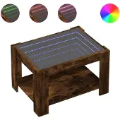 vidaXL LED-salontafel, gerookt eikenfineer, 73x53x45 cm, houtvezelplaat