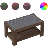vidaXL LED-salontafel bruin, eikenlook, 93x53x45 cm, houtvezel