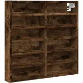 vidaXL Vitrinekast 60x8,5x58 cm bewerkt hout gerookt eikenkleurig