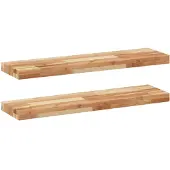 vidaXL Wandschappen 2 st zwevend olieafwerking 100x20x4 cm acaciahout