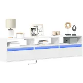vidaXL Tv-wandmeubel met LED-verlichting 180x31x45 cm wit