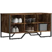 vidaXL Schoenenkast 90x38x45,5 cm bewerkt hout gerookt eikenkleurig