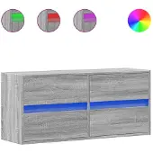 vidaXL Tv-wandmeubel met LED-verlichting 100x31x45 cm grijs sonoma