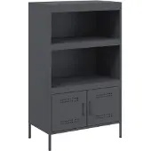 vidaXL Hoge kast 68x39x113 cm staal antracietkleurig