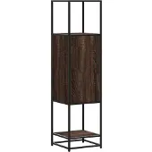 vidaXL Hoge kast, bruin, eikenlook, 35,5 x 35 x 139 cm, houtvezel, metaal
