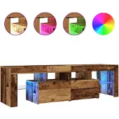 vidaXL Tv-meubel met LED 140x36,5x40 cm bewerkt hout oud hout