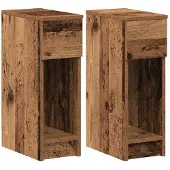 vidaXL Nachtkastjes 2 st met lade 20x36x60 cm oud houtkleurig