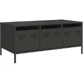 vidaXL Salontafel zwart, 101,5x50x43,5 cm, van koudgewalst staal