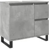 vidaXL Badkamerkast 65x33x60 cm bewerkt hout betongrijs