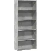 vidaXL Boekenkast 80x30x189 cm bewerkt hout betongrijs