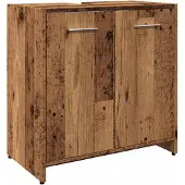 vidaXL Wastafelkast 60x33x60 cm bewerkt hout oud houtkleurig