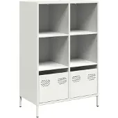 vidaXL Hoge kast 68x39x103,5 cm staal wit