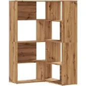 vidaXL Boekenkast 4-laags hoek 85x85x140 cm hout artisanaal eikenkleur