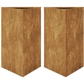 vidaXL Plantenbakken 2 st Driehoekig 50x43x75 cm weervast staal