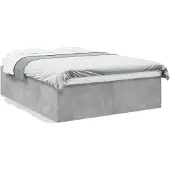 vidaXL Bedframe, betonkleur, 150x200 cm, houtvezelplaat