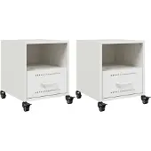 vidaXL Nachtkastjes 2 st 36x39x43,5 cm staal wit