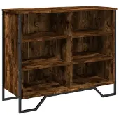 vidaXL Dressoir 91x35,5x74,5 cm bewerkt hout gerookt eikenkleurig