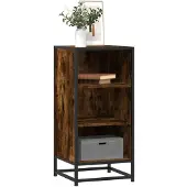 vidaXL Dressoir, gerookt eikenfineer, 35,5 x 35 x 76 cm, houtvezel en metaal