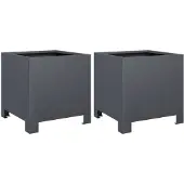 vidaXL Plantenbakken 2 st 30x30x30 cm staal antracietkleurig