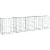 vidaXL Gabion met deksel, 400x50x100 cm, verzinkt staal