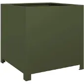 vidaXL Plantenbak 50x50x50 cm staal olijfgroen