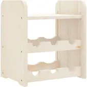 vidaXL Wijnrek met bovenblad 33x25x37 cm massief grenenhout