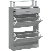 vidaXL Schoenenkast 63x24x104 cm bewerkt hout grijs sonoma eikenkleur