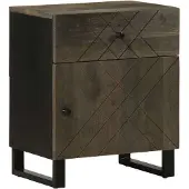 vidaXL Nachtkastje 50x33x60 cm massief mangohout zwart