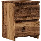 vidaXL Nachtkastje 30x30x40 cm bewerkt hout oud houtkleurig
