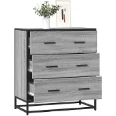 vidaXL Dressoir 68x35x76 cm bewerkt hout en metaal grijs sonoma