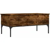 vidaXL Salontafel 100x50x45 cm bewerkt hout en metaal gerookt eiken