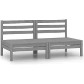 vidaXL Tuinmiddenbanken 2 st massief grenenhout grijs