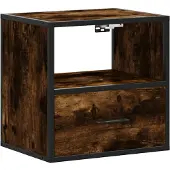 vidaXL Nachtkastje wandgemonteerd 40x31x39,5 cm gerookt eikenkleurig