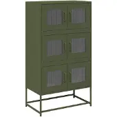 vidaXL Hoge kast 68x39x123 cm staal olijfgroen