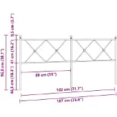 vidaXL Vervangend hoofdbord 180 cm metaal zwart