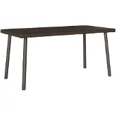vidaXL Tuinbanktafel Rechthoekig Bruin 80x40x37 cm Kunststof riet