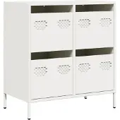 vidaXL Dressoir 68x39x73,5 cm koudgewalst staal wit
