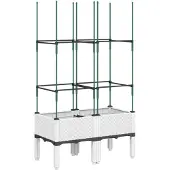 vidaXL Plantenbak met latwerk 80x40x142,5 cm polypropeen wit