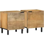 vidaXL Nachtkastjes 2 st 40x33x46 cm massief mangohout bruin