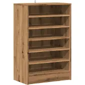 vidaXL Schoenenkast 60x35x92 cm bewerkt hout artisanaal eikenkleur