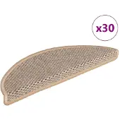 vidaXL Trapmatten zelfklevend Sisal-Look 30 st 56x17x3 cm lichtbeige