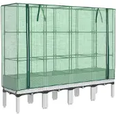 vidaXL Verhoogde tuinbed met kasopbouw, rattanlook, 160x40x140 cm