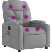 vidaXL Massagestoel met lichtgrijze stof